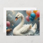 Carte Postale cygne mignon (Devant / Derrière)