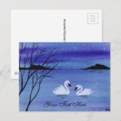 Carte Postale Cygnes (Devant / Derrière)