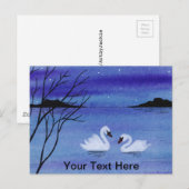 Carte Postale Cygnes (Devant / Derrière)