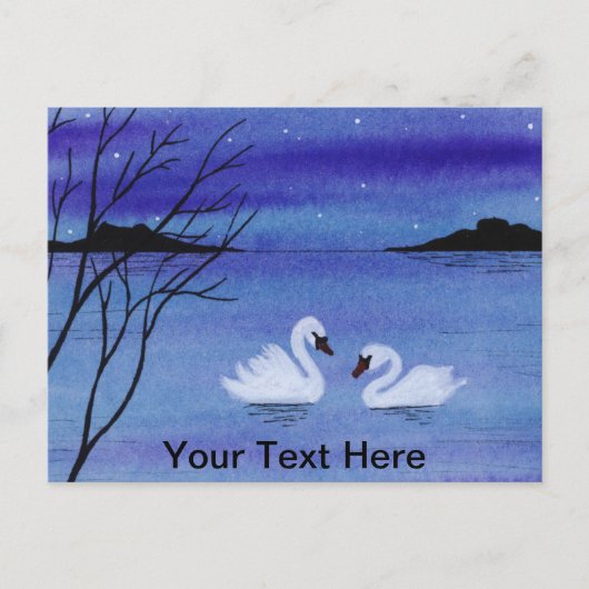 Carte Postale Cygnes (Devant)