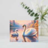 Carte Postale Cygnet et cygne (Debout devant)
