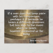 Carte Postale Cymbale de citation de Thoreau, batteur différent (Devant)