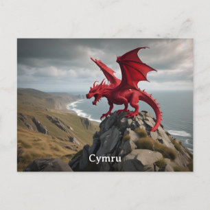 Carte Postale Cymru Wales Red Dragon / Y Ddraig Goch