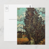 Carte Postale Cyprès et deux femmes par Vincent van Gogh (Devant / Derrière)