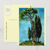 CARTE POSTALE CYPRÈS ET PINS MÉDITERRANIEN EN TOSCANE (Devant / Derrière)