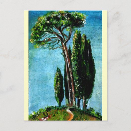 CARTE POSTALE CYPRÈS ET PINS MÉDITERRANIEN EN TOSCANE (Devant)