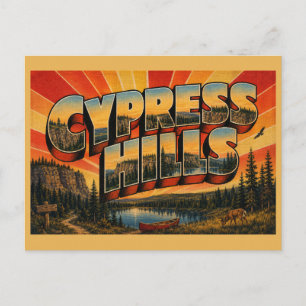 Carte Postale Cypress Hills AB Canada Falaises Forêts Lacs Art