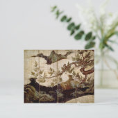 Carte Postale Cypress par Kano Eitoku, période Muromanchi (Debout devant)