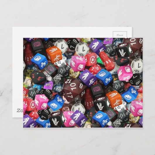Carte Postale d20 dés (Devant / Derrière)