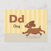 Carte Postale D est pour chien - Alphabet Flash Card (Devant)