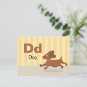 Carte Postale D est pour chien - Alphabet Flash Card (Debout devant)