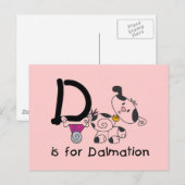 Carte Postale D est pour les T-shirts et cadeaux Dalmation (Devant / Derrière)