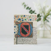 Carte Postale "D" initial historique représentant des armoiries (Debout devant)