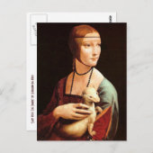 Carte Postale Da Vinci : Dame Avec L'Ermine (Devant / Derrière)