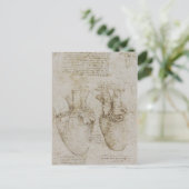 Carte Postale Da Vinci : des croquis d'anatomie du coeur humain (Debout devant)