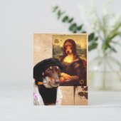 Carte Postale Da Vinci et la Mona Lisa (Debout devant)