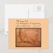Carte Postale da Vinci: "Le pied humain est..." (Devant / Derrière)