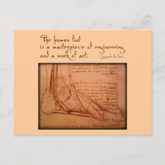 Carte Postale da Vinci: "Le pied humain est..."