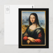 Carte Postale Da Vinci Mona Lisa Visage Grumpy (Devant / Derrière)