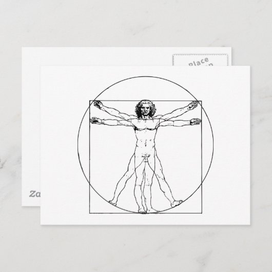 Carte postale Da Vinci Vitruvian (Devant / Derrière)