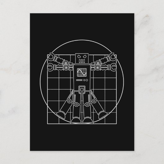 Carte Postale Da Vinci Vitruvian Robot (Devant)