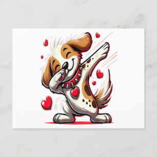 Carte Postale Dabbing Chien Coeur Saint Valentin Cadeaux Garçons