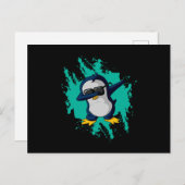 Carte Postale Dabbing Pinguin Dab Cold Ice Funny Cool d'idée cad (Devant / Derrière)