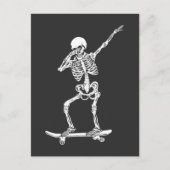 Carte Postale Dabbing Skeleton Retro Skateboard (Devant)