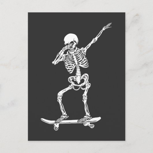 Carte Postale Dabbing Skeleton Retro Skateboard (Devant)