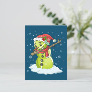 Carte Postale Dabbing Snowman Tennis Ball Tee Noël Noël Noël