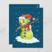Carte Postale Dabbing Snowman Tennis Ball Tee Noël Noël Noël (Devant / Derrière)