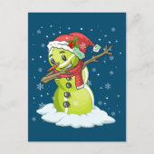 Carte Postale Dabbing Snowman Tennis Ball Tee Noël Noël Noël (Devant)