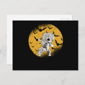 Carte Postale Dabbing Unicorn Skeleton Halloween Dab Dance Scary (Devant / Derrière)