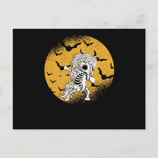 Carte Postale Dabbing Unicorn Skeleton Halloween Dab Dance Scary (Devant)