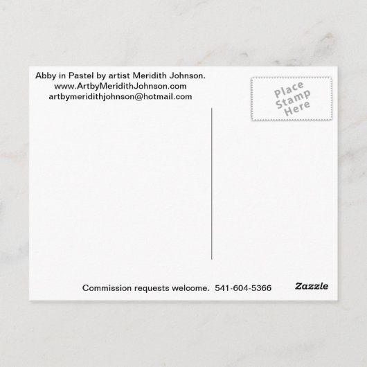 Carte postale d'Abby (Dos)