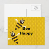 Carte postale d'abeille heureuse bourdon (Devant / Derrière)