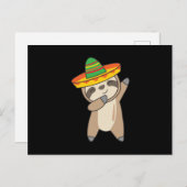 Carte Postale Dabing Sloth Cinco De Mayo süße Tiere Mexico (Devant / Derrière)
