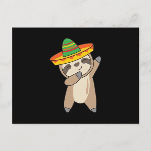 Carte Postale Dabing Sloth Cinco De Mayo süße Tiere Mexico (Devant)