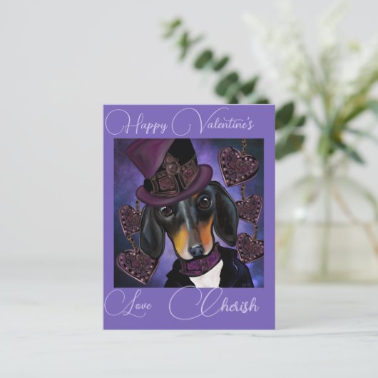 CARTE POSTALE DACHSHING (Debout devant)