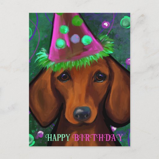 CARTE POSTALE DACHSHUND  (Devant)