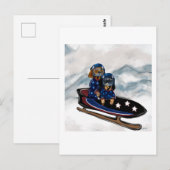 CARTE POSTALE DACHSHUND  (Devant / Derrière)