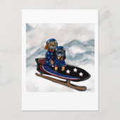 CARTE POSTALE DACHSHUND  (Devant)