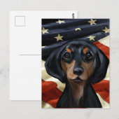 CARTE POSTALE DACHSHUND (Devant / Derrière)