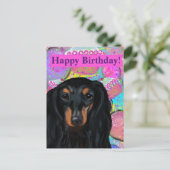 CARTE POSTALE DACHSHUND (Debout devant)