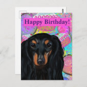 CARTE POSTALE DACHSHUND (Devant / Derrière)