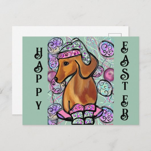 CARTE POSTALE DACHSHUND        (Devant / Derrière)