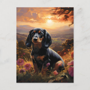Carte Postale Dachshund À Dusk