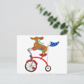 Carte Postale Dachshund à vélo (Debout devant)