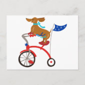 Carte Postale Dachshund à vélo (Devant)