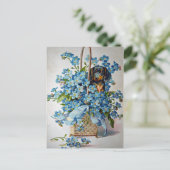 Carte Postale Dachshund and Forget-Me-Nots (Debout devant)